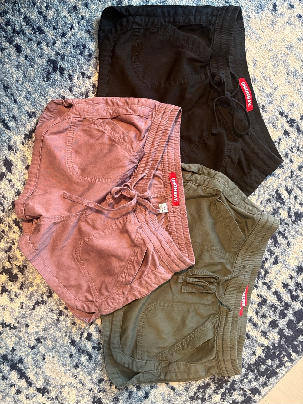 UNIONBAY Girls' Pull-On Shorts - Black, Olive, Mauve